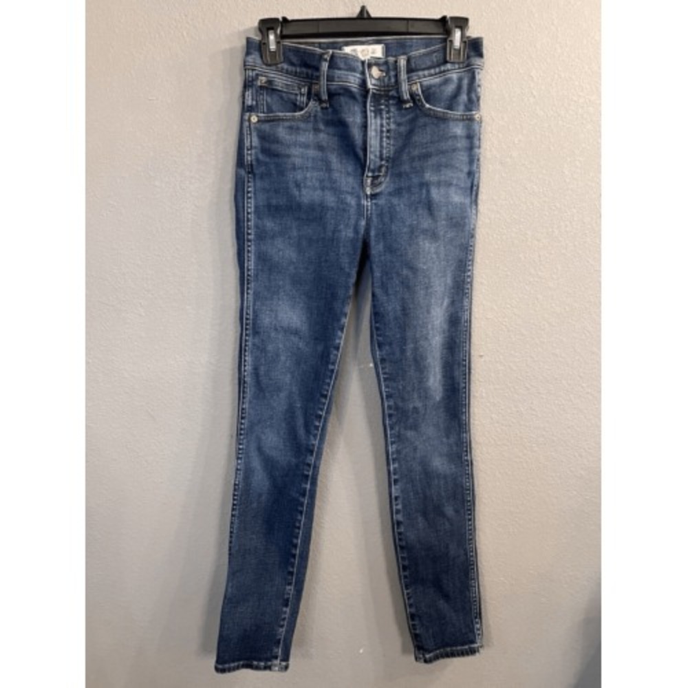 Madewell Womens Skinny Jeans Size 26 10" High Rise Blue Denim Stretch Pants